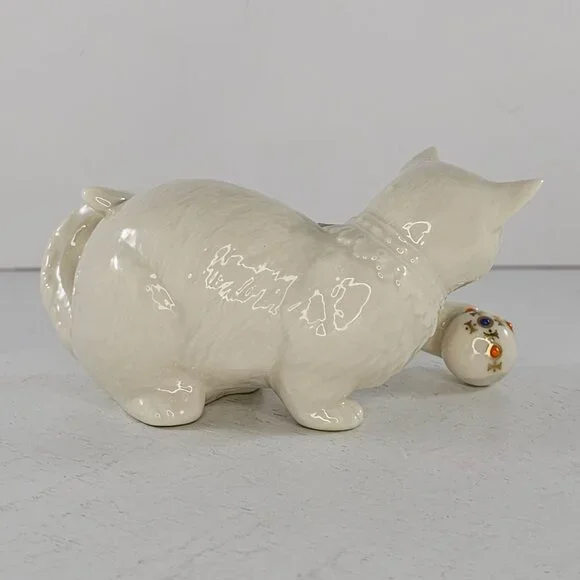 Lenox China Jewels Collection Cat Kitten Playing With Ball Figurine - Picture 5 of 8